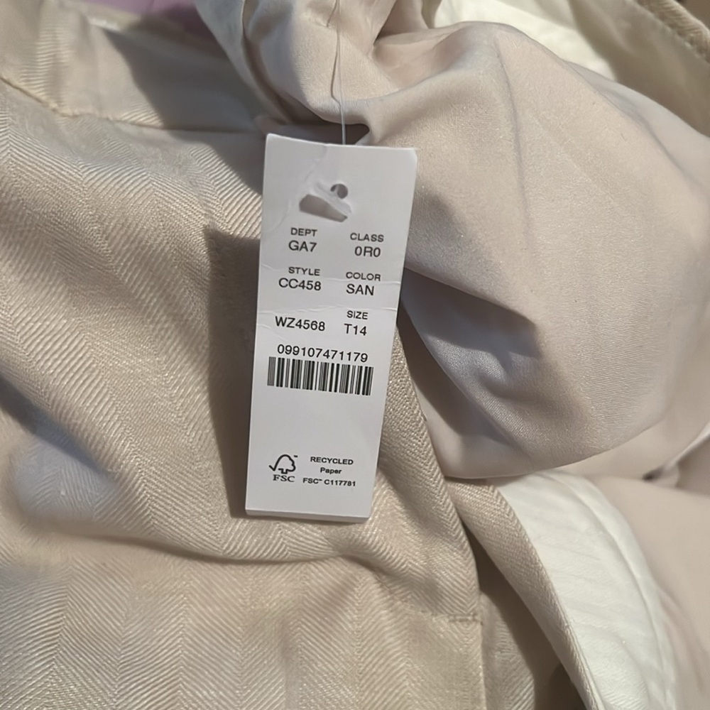 Jcrew Double-breasted blazer & cuffed wide leg pants, herringbone, NWT, size 14 - Picture 13 of 13